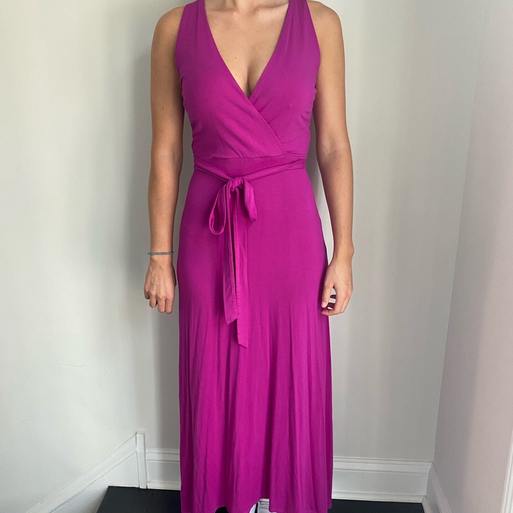 Ann Taylor Size XS Magenta Pink Maxi Dress